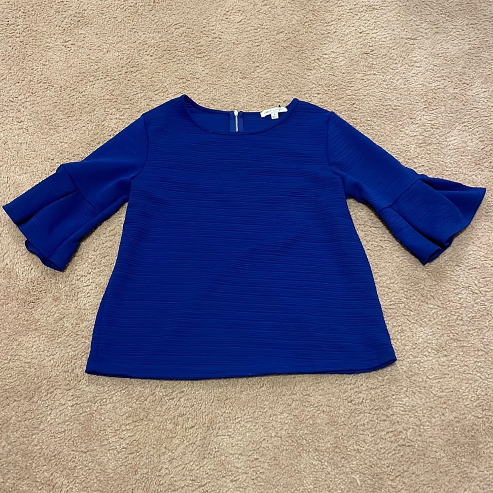 Blue Textured Blouse